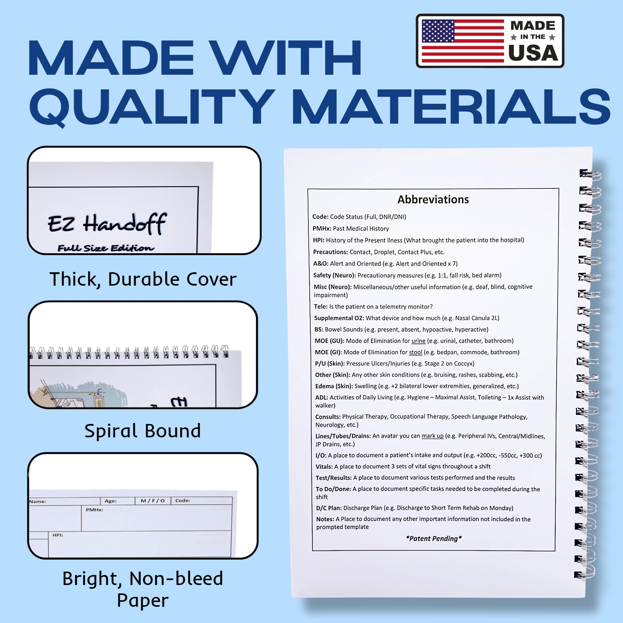 Amazon.com : Nurse Report Sheet Notebook (Full-Size Edition) - 6